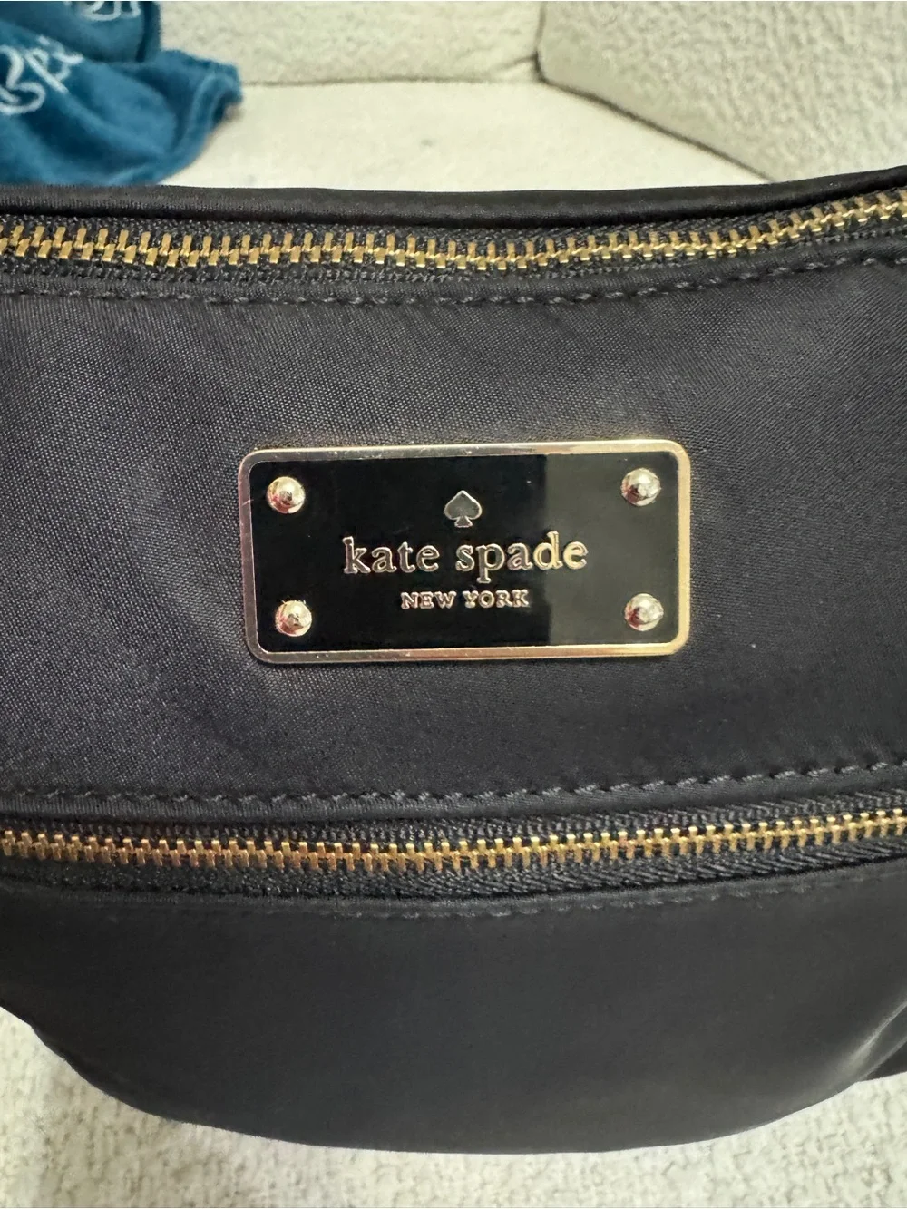 Kate Spade Keisha Blake Avenue Black Durable Nylon Crossbody with Gold Hardware